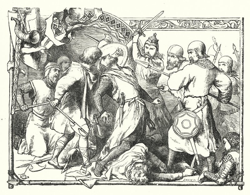 Śmierć Winkelreida (rycina) autorstwa Charles (after) Green