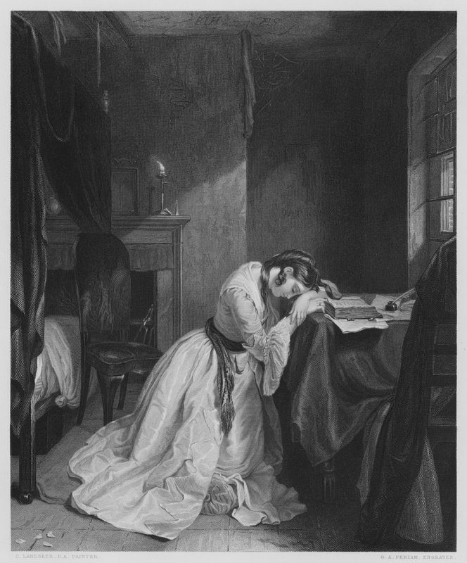 Clarissa Harlowe (grawerunek) autorstwa Charles (after) Landseer