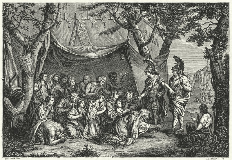 Królowe Persji u stóp Aleksandra (rycina) autorstwa Charles (after) Le Brun