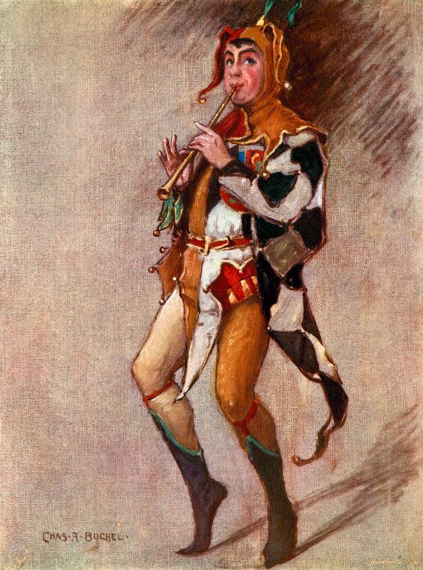 Twelfth Night: Feste, The Clown, Mr Courtice Pounds (kolor lito) autorstwa Charles A. Buchel