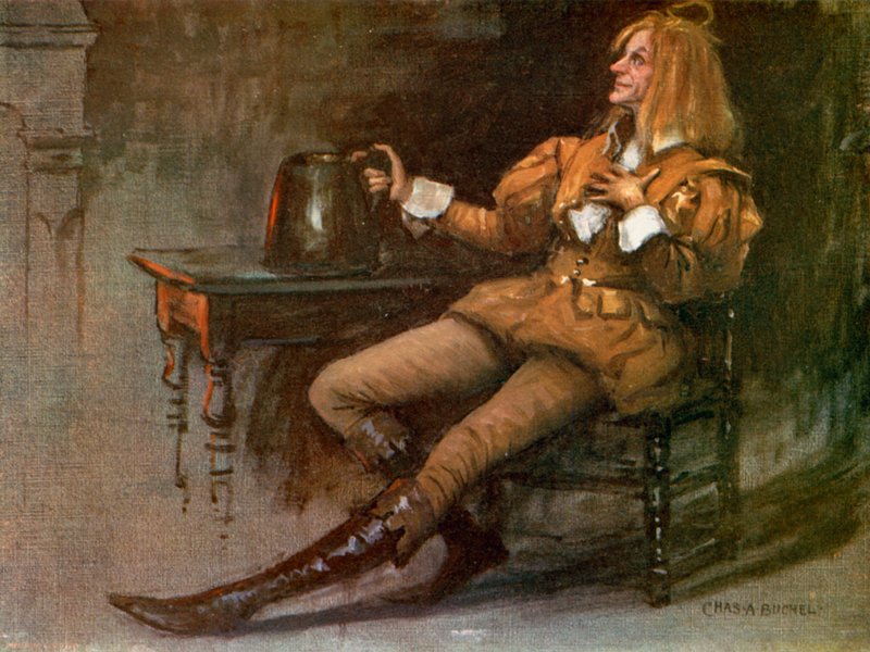 Dwunasta Noc: Sir Andrew Aguecheek, Pan Norman Forbes (kolor lito) autorstwa Charles A. Buchel