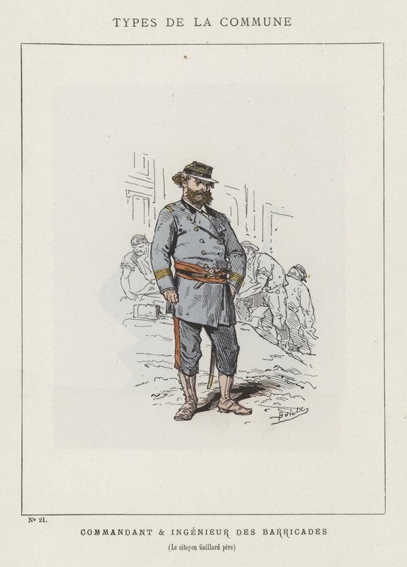 Komendant i inżynier barykad, Le citoyen Gaillard pere autorstwa Charles Albert d Arnoux Bertall