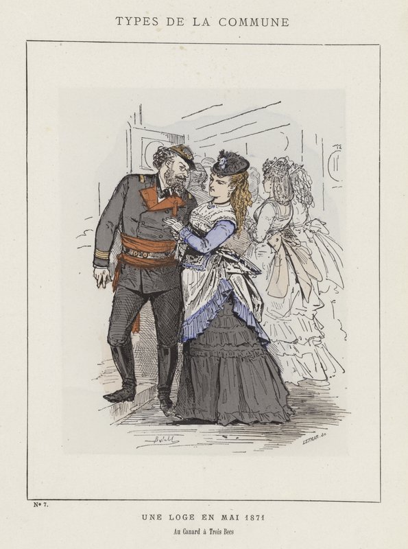 Loża w maju 1871, Au Canard a Trois Becs autorstwa Charles Albert d Arnoux Bertall