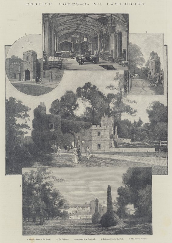 Angielskie domy, Cassiobury autorstwa Charles Auguste Loye