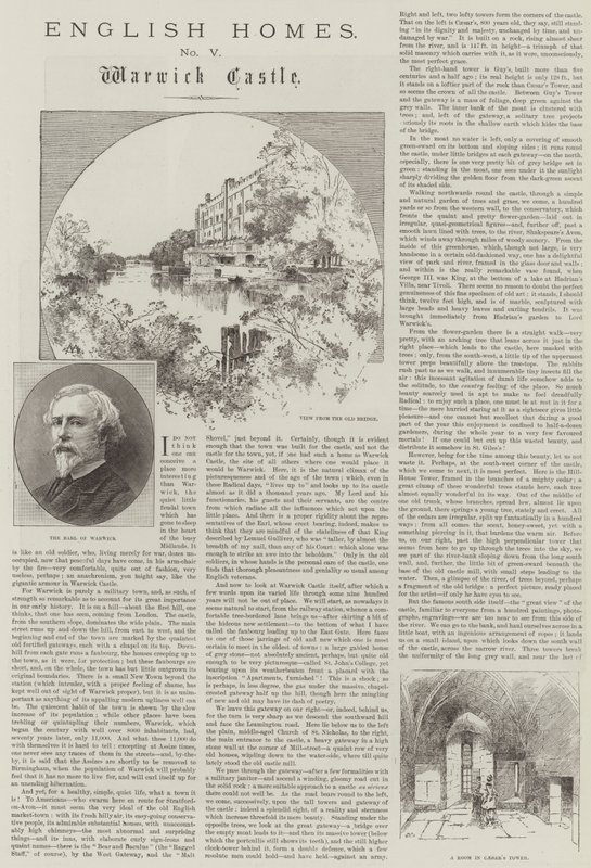 English Homes, Zamek Warwick autorstwa Charles Auguste Loye