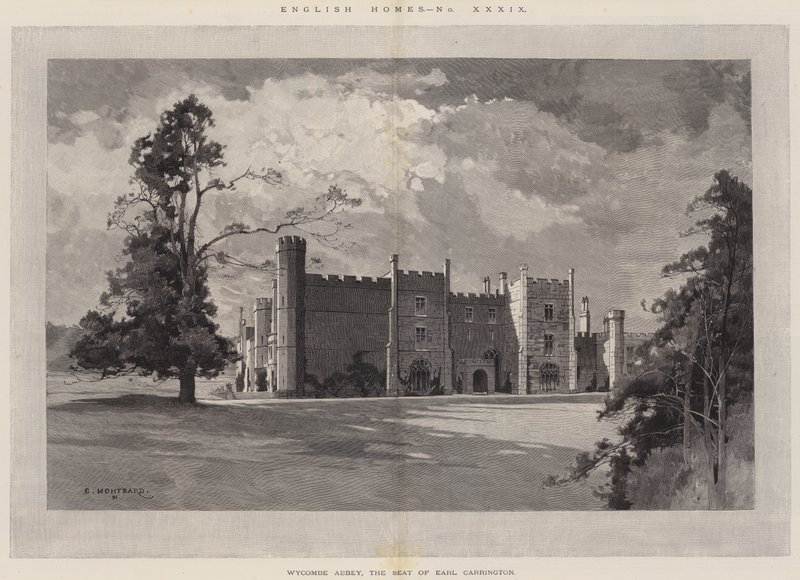 English Homes, Wycombe Abbey, siedziba hrabiego Carrington autorstwa Charles Auguste Loye