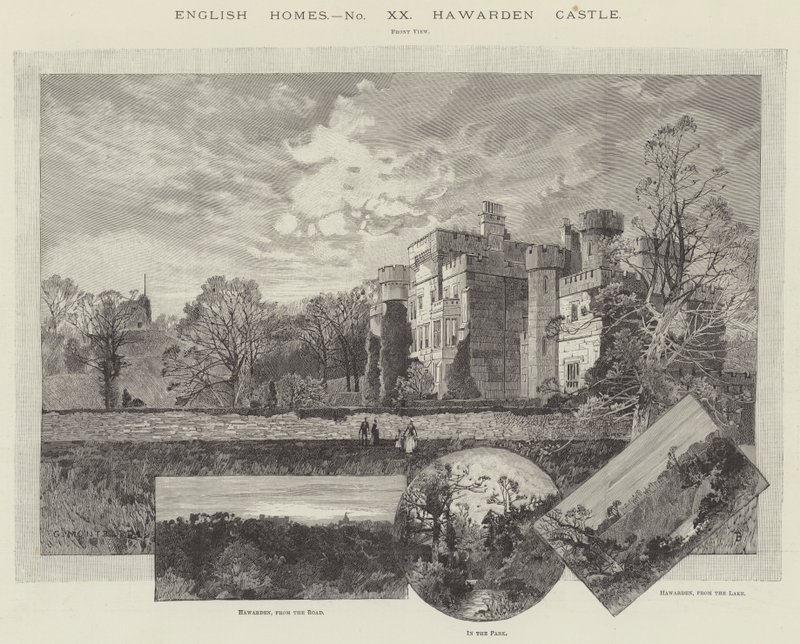 Zamek Hawarden autorstwa Charles Auguste Loye