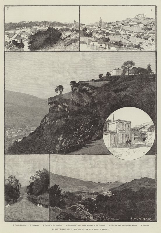 W południowo-zachodniej Hiszpanii, na linii kolejowej Zafra i Huelva autorstwa Charles Auguste Loye