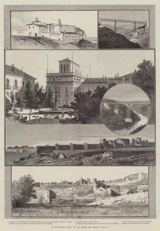 W południowo-zachodniej Hiszpanii, na linii kolejowej Zafra i Huelva autorstwa Charles Auguste Loye