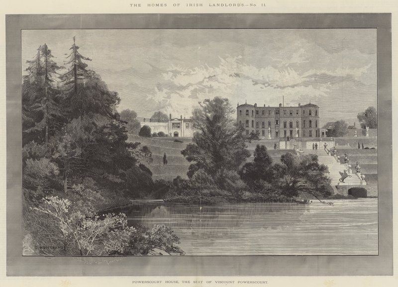 Powerscourt House, siedziba wicehrabiego Powerscourt autorstwa Charles Auguste Loye