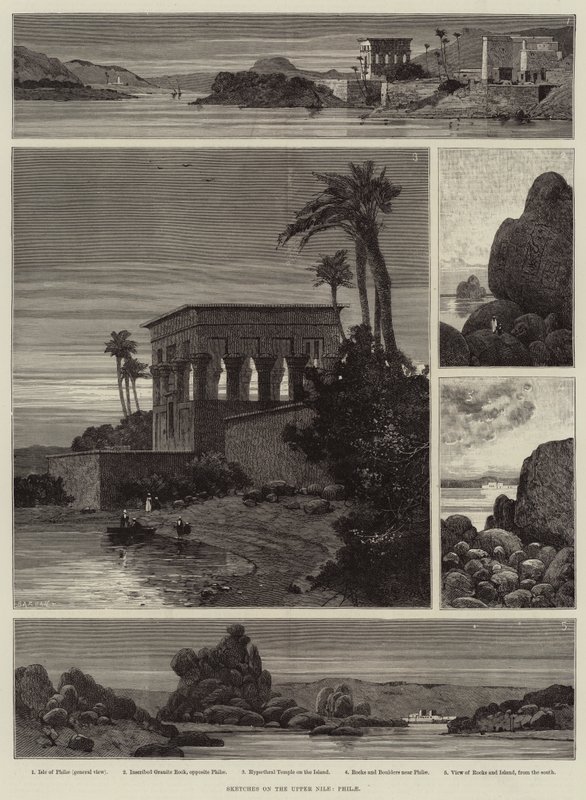 Szkice nad Górnym Nilem, Philae autorstwa Charles Auguste Loye