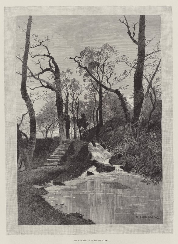 Kaskada w Hawarden Park autorstwa Charles Auguste Loye