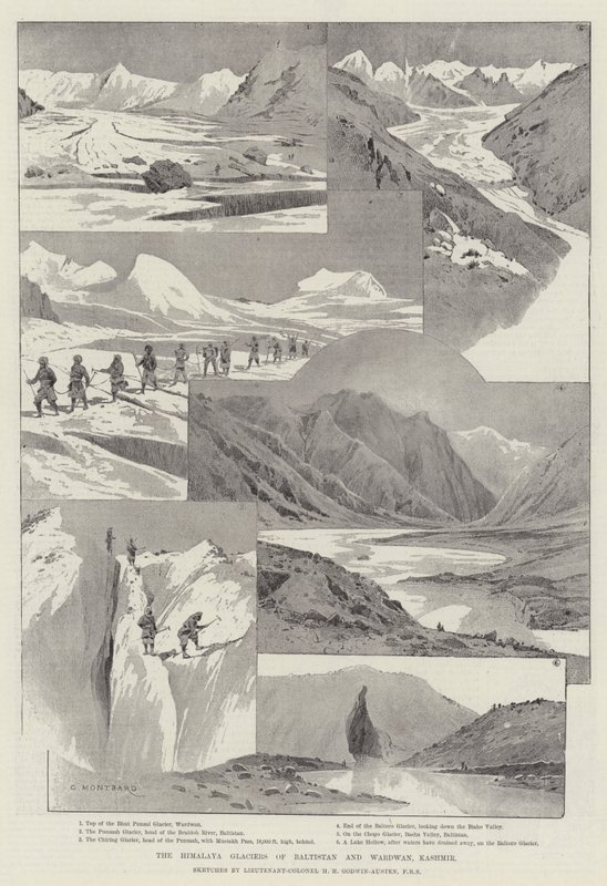 Himalaje Lodowce Baltistanu i Wardwan, Kaszmir autorstwa Charles Auguste Loye