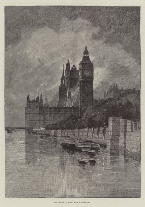 Houses of Parliament, Westminster autorstwa Charles Auguste Loye