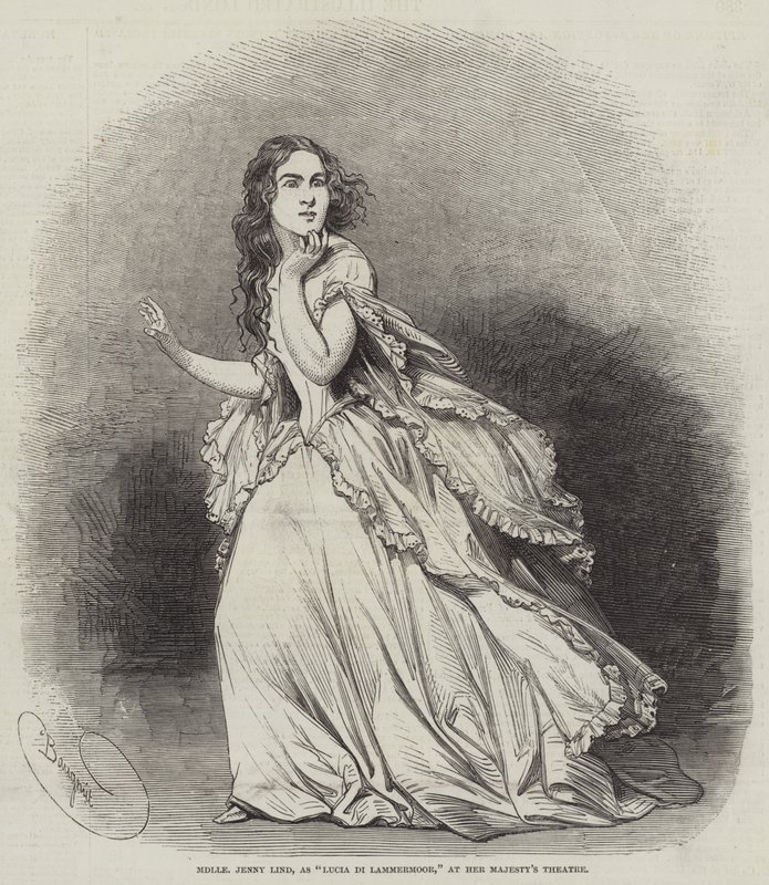 Mademoiselle Jenny Lind, jako Łucja z Lammermoor, w Her Majesty