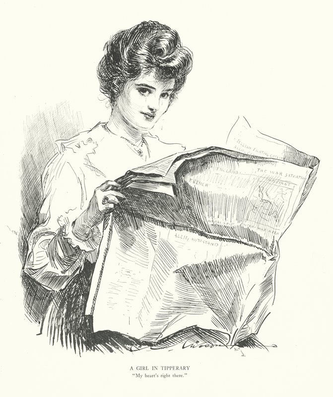 Dziewczyna w Tipperary, "Moje serce jest właśnie tam" (litografia) autorstwa Charles Dana Gibson