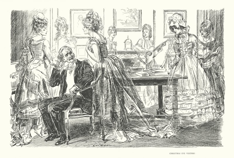 Wigilijni goście (litografia) autorstwa Charles Dana Gibson