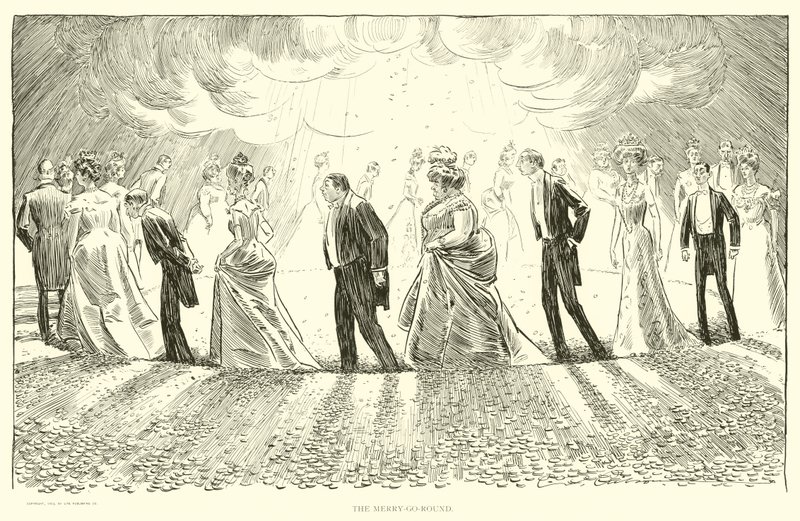 Ilustracja do drabiny społecznej autorstwa Charles Dana Gibson