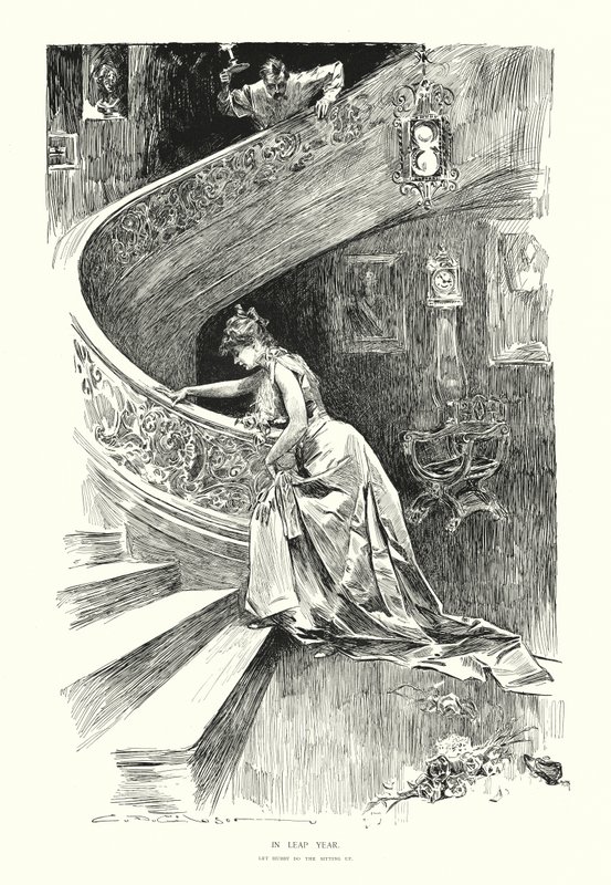 W roku przestępnym (litografia) autorstwa Charles Dana Gibson
