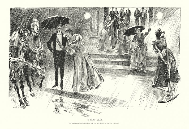 W roku przestępnym (litografia) autorstwa Charles Dana Gibson