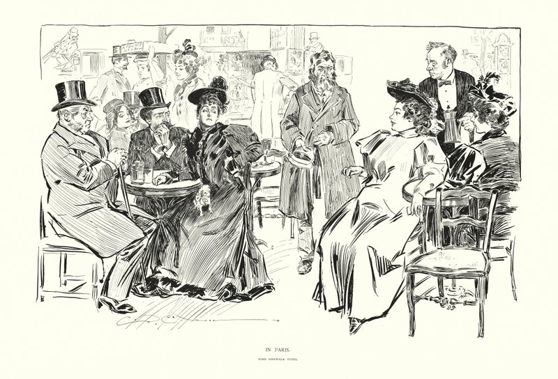W Paryżu (litografia) autorstwa Charles Dana Gibson