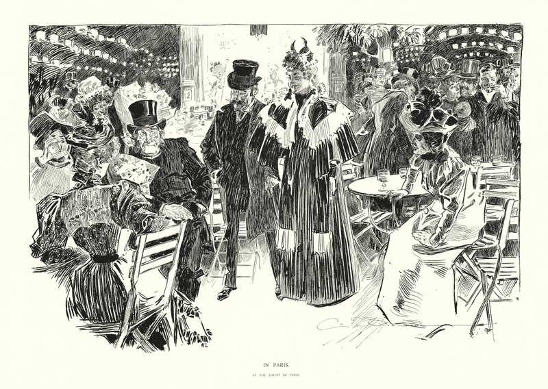 W Paryżu (litografia) autorstwa Charles Dana Gibson