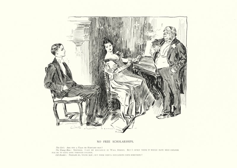 Nie ma darmowych stypendiów (litografia) autorstwa Charles Dana Gibson