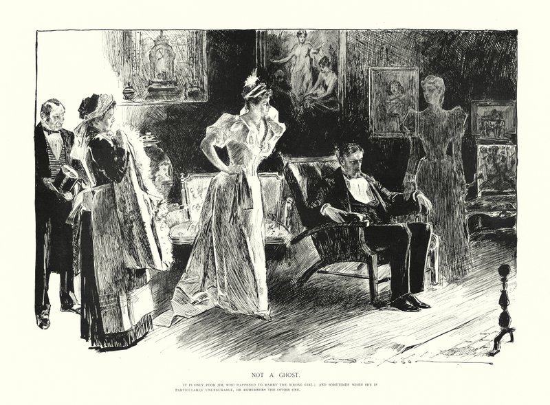 Not a Ghost (litografia) autorstwa Charles Dana Gibson