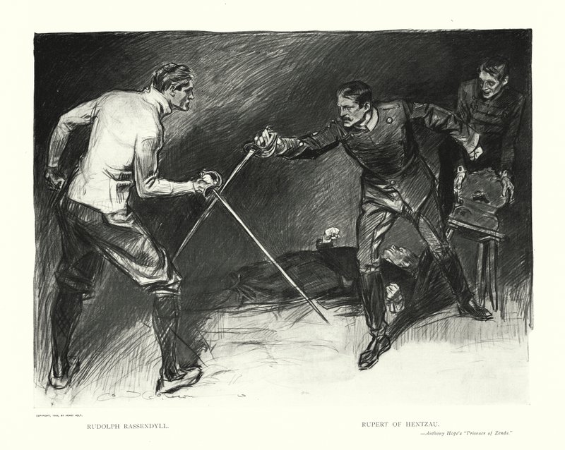 Rudolph Rassendyll, Rupert z Hentzau (litografia) autorstwa Charles Dana Gibson