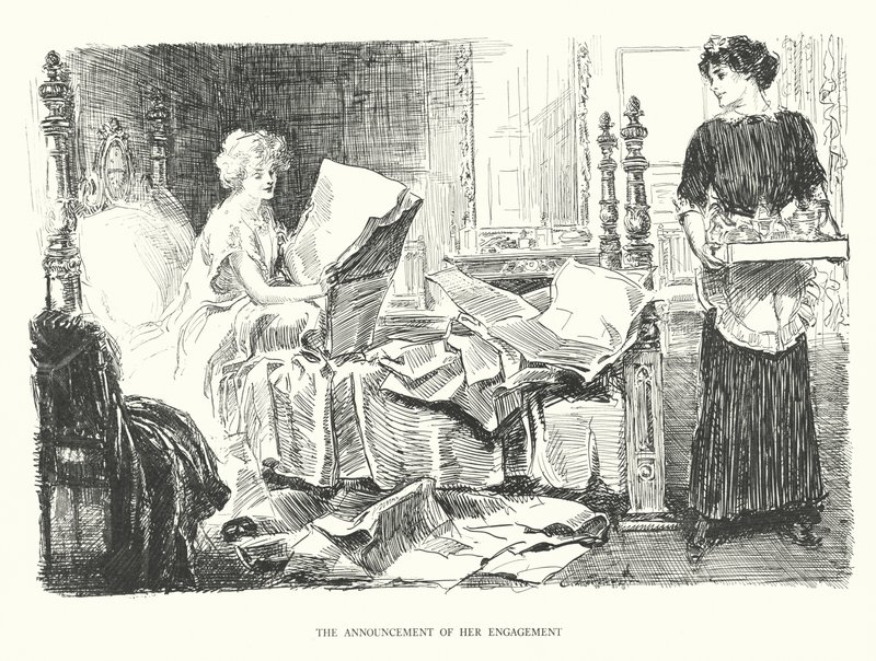 Ogłoszenie zaręczyn (litografia) autorstwa Charles Dana Gibson