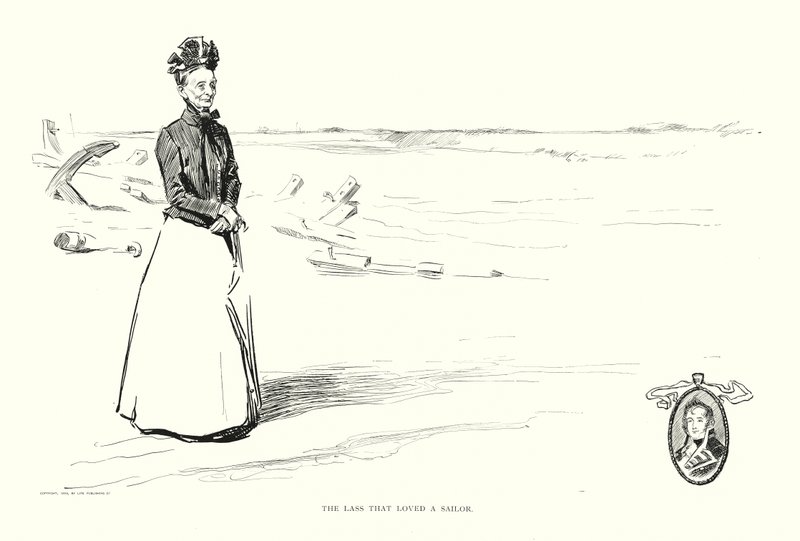 Dziewczyna, która pokochała marynarza (litografia) autorstwa Charles Dana Gibson