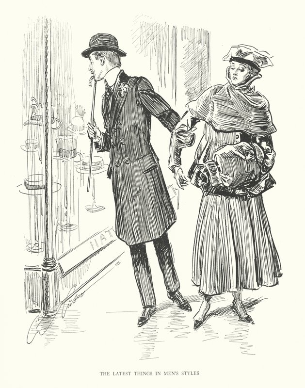 Najnowsze trendy w modzie męskiej (litho) autorstwa Charles Dana Gibson