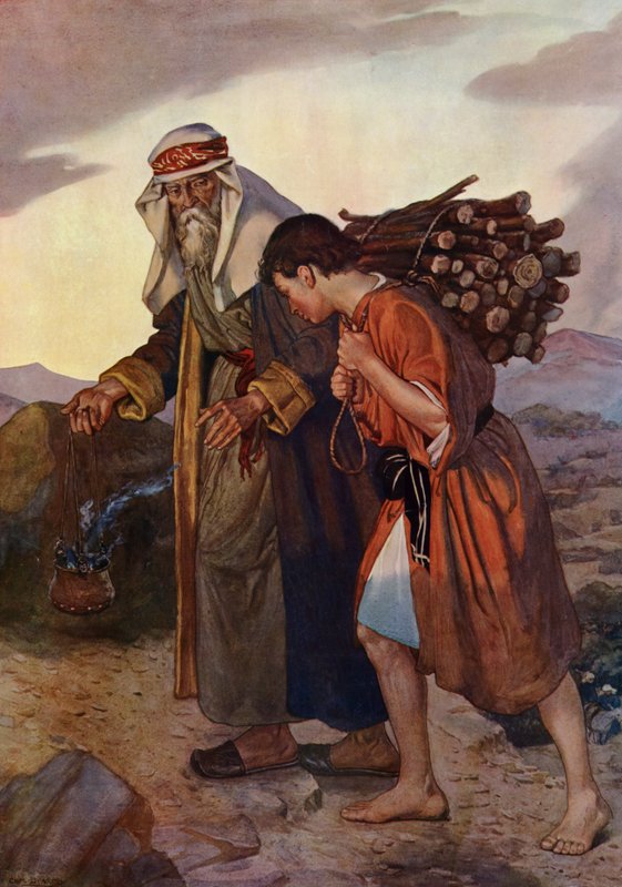 Abraham ofiarowujący Izaaka (kolor lito) autorstwa Charles Daniel Ward