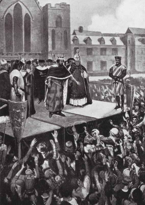 Edward I zwracający się do poddanych autorstwa Charles Daniel Ward