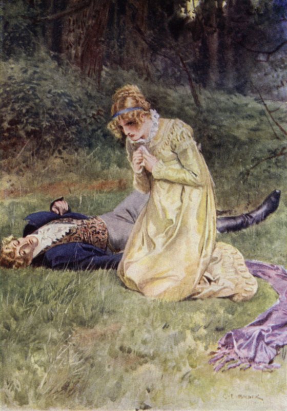 Ilustracja do The Amateur Gentleman autorstwa Jeffery Farnol (kolor lito) autorstwa Charles Edmund (after) Brock