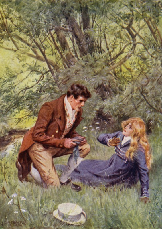 Ilustracja do The Amateur Gentleman autorstwa Jeffery Farnol (kolor lito) autorstwa Charles Edmund (after) Brock