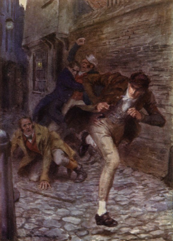 Ilustracja do The Amateur Gentleman autorstwa Jeffery Farnol (kolor lito) autorstwa Charles Edmund (after) Brock