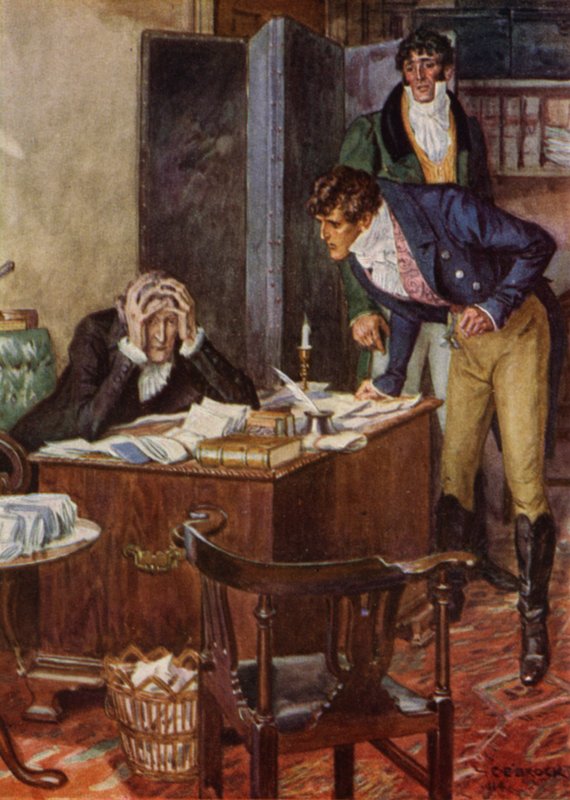 Ilustracja do The Amateur Gentleman autorstwa Jeffery Farnol (kolor lito) autorstwa Charles Edmund (after) Brock