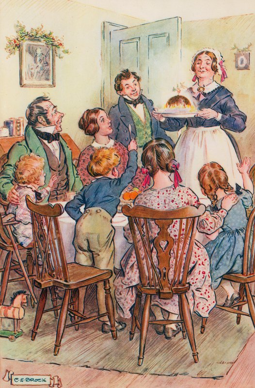 Ilustracja do Opowieść wigilijna autorstwa Charlesa Dickensa autorstwa Charles Edmund Brock