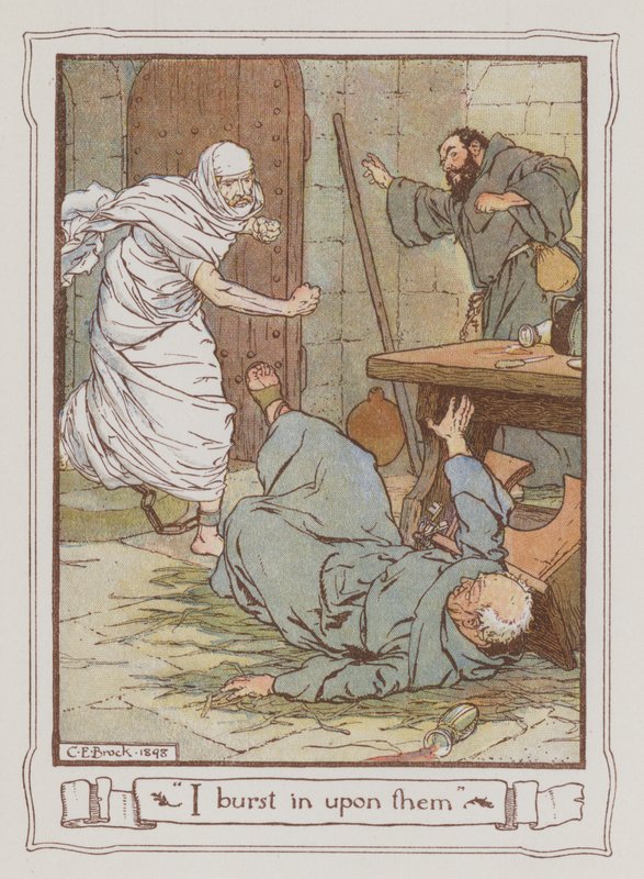 Ilustracja do Ivanhoe autorstwa Sir Waltera Scotta (kolor lito) autorstwa Charles Edmund Brock