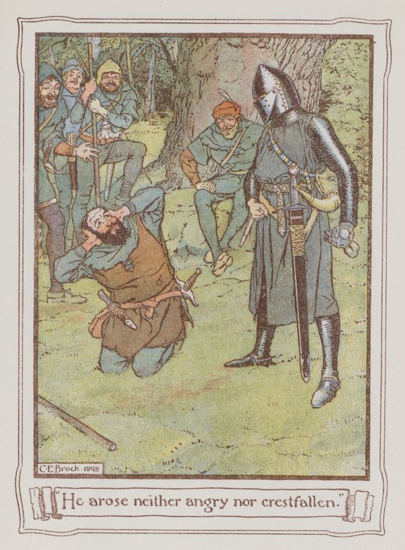 Ilustracja do Ivanhoe autorstwa Sir Waltera Scotta (kolor lito) autorstwa Charles Edmund Brock