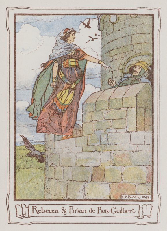 Ilustracja do Ivanhoe autorstwa Sir Waltera Scotta (kolor lito) autorstwa Charles Edmund Brock