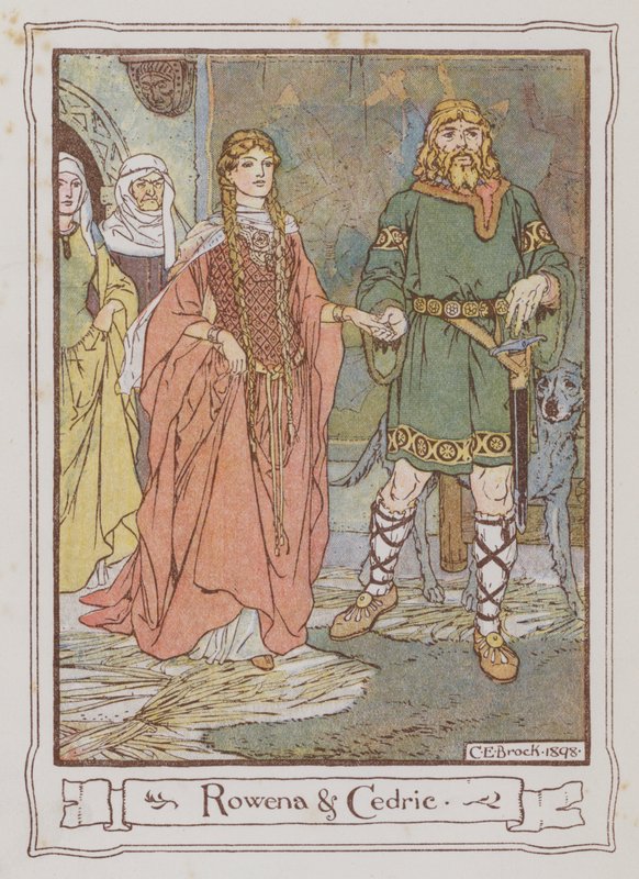 Ilustracja do Ivanhoe autorstwa Sir Waltera Scotta (kolor lito) autorstwa Charles Edmund Brock