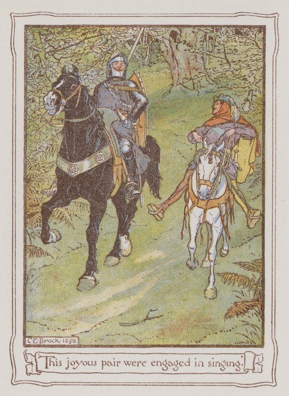 Ilustracja do Ivanhoe autorstwa Sir Waltera Scotta (kolor lito) autorstwa Charles Edmund Brock
