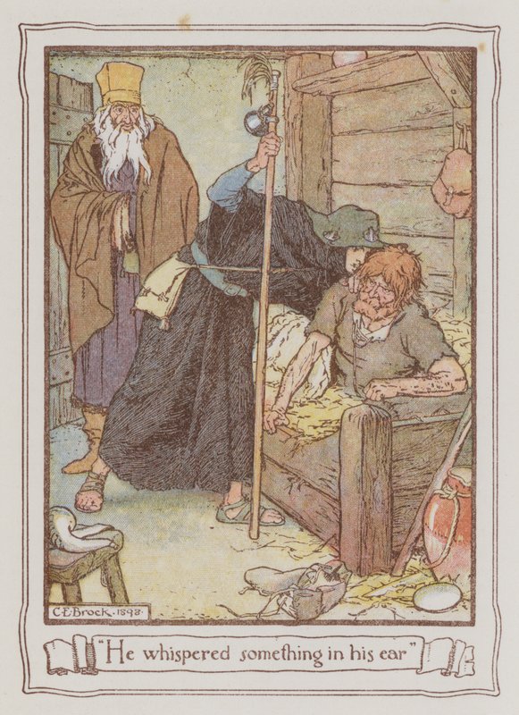 Ilustracja do Ivanhoe autorstwa Sir Waltera Scotta (kolor lito) autorstwa Charles Edmund Brock