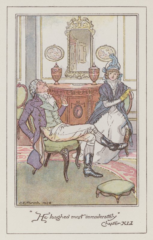 Ilustracja do Rozważnej i romantycznej Jane Austen (litografia kolorowa) autorstwa Charles Edmund Brock