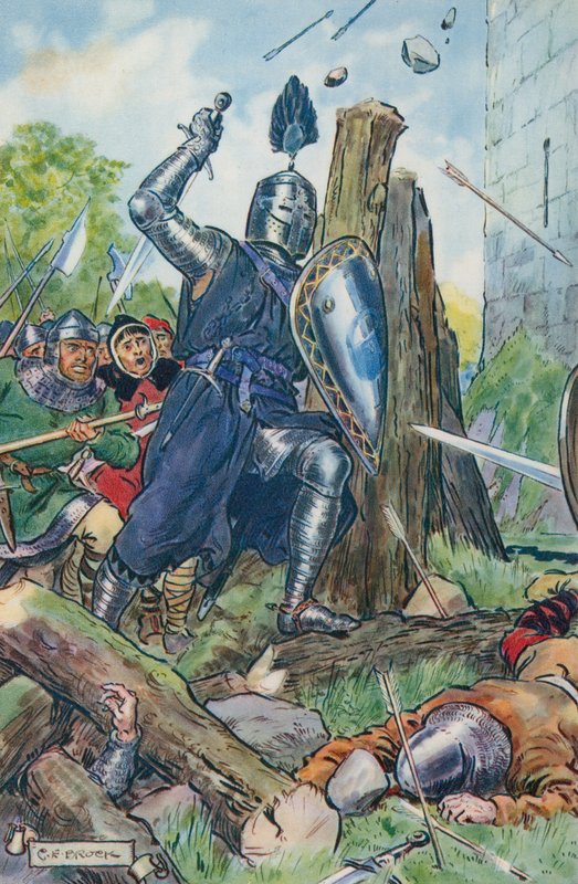 Ilustracja do Oblężonego zamku autorstwa sir Waltera Scotta autorstwa Charles Edmund Brock