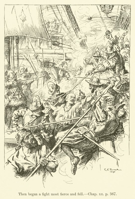 Ilustracja do Westward Ho! autorstwa Charlesa Kingsleya (grafika) autorstwa Charles Edmund Brock