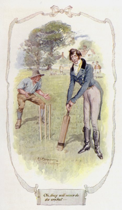 Oh! nigdy nie zrobią dla krykieta (kolor litho) autorstwa Charles Edmund Brock