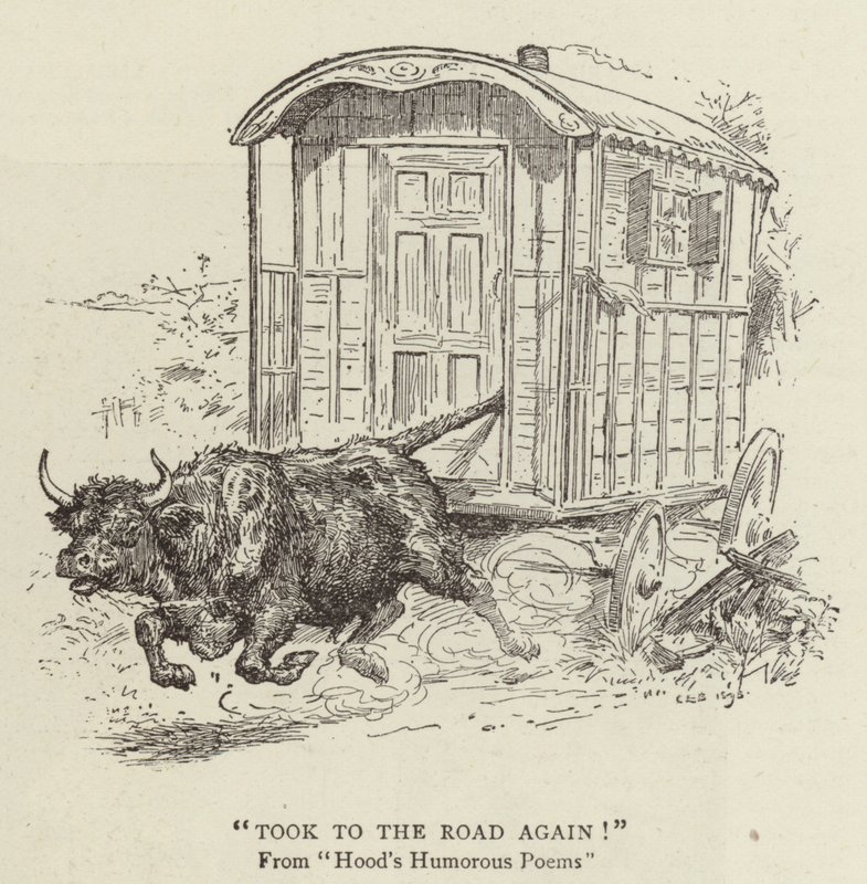 Znowu ruszył w drogę!, Humorystyczne wiersze Hooda autorstwa Charles Edmund Brock